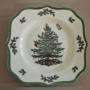 Spode Christmas Tree Scalloped Salad Plate 9"